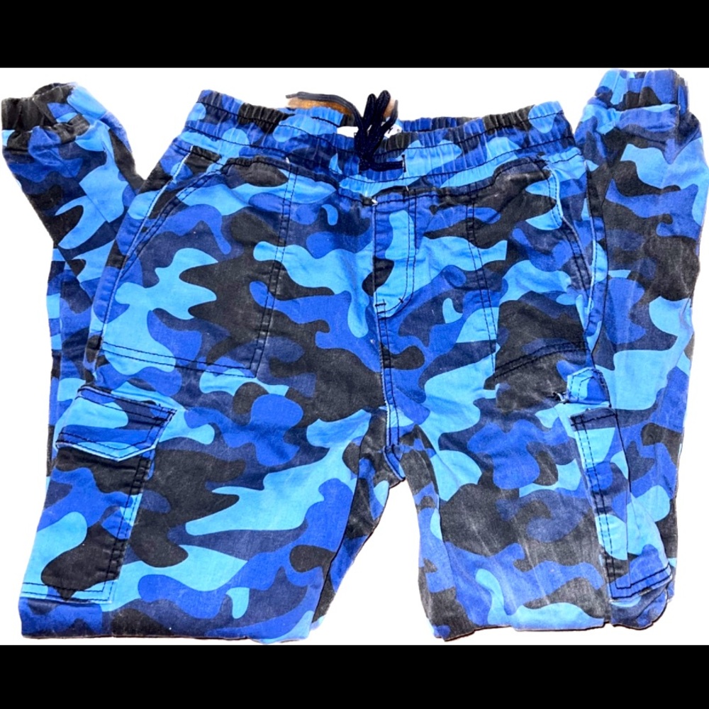 blue camo cargo pants